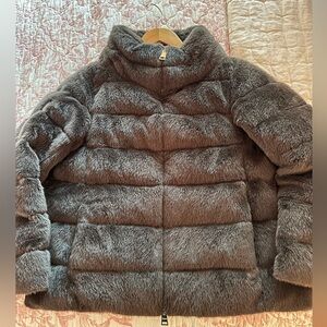 Herno Faux Fur Jacket size 48 (12-16 US) in dark brown